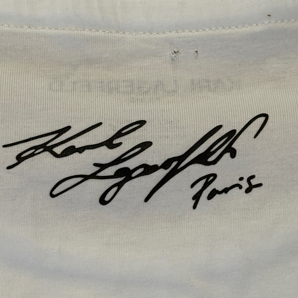 Karl Lagerfeld White C'est La Vie Tee - Picture 6 of 10